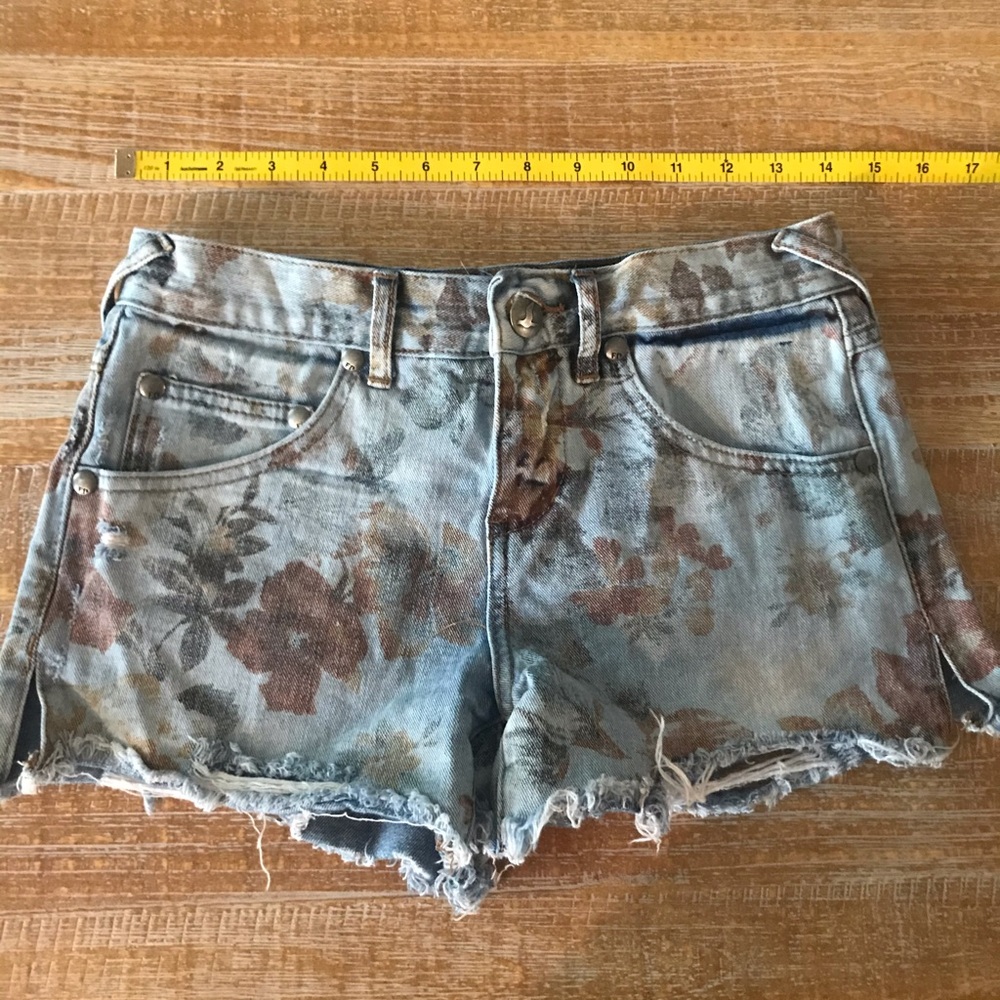 Free People Flower Jean Shorts
